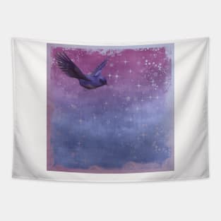 Bird Neck Gator Blue and Purple Bird Tapestry