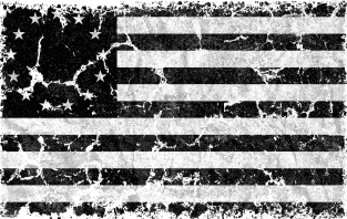 US Flag 1776, Black and White Magnet