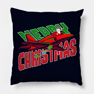 this year 2023 Santa comes in fighter jett Merry Christmas Pillow