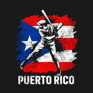 Puerto Rican Baseball Player Puerto Rico Flag Baseball Fans T-Shirt