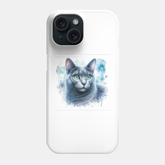 Korat - Watercolor Cat Phone Case by Edd Paint Something