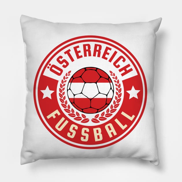 Österreich Fussball Pillow by footballomatic