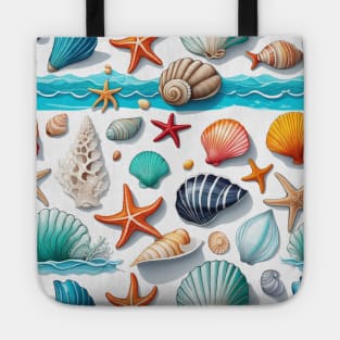 Nautical Whimsy: Beach Seashells and Starfish Tote