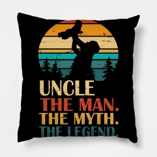 Uncle The Man The Myth The Legend Happy Father Parent Day Summer Holidays Vintage Retro Pillow