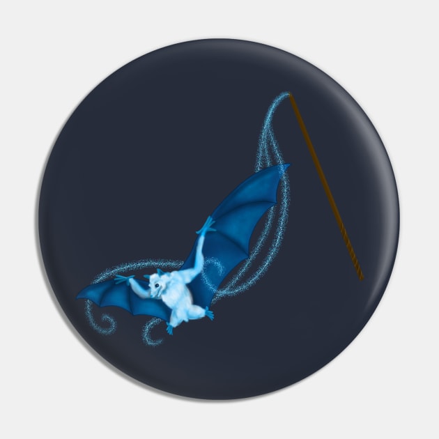 Magical Familiar Bat Pin by KataMartArt