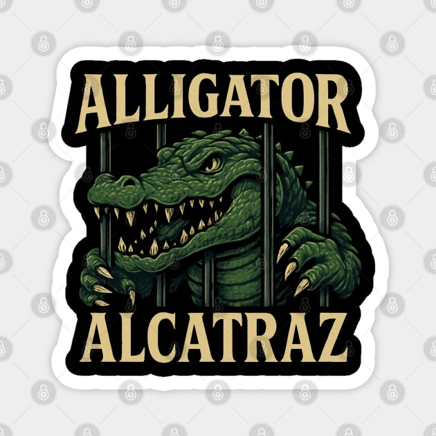 Alligator-Alcatraz Magnet by Creatifly Graphic Tees