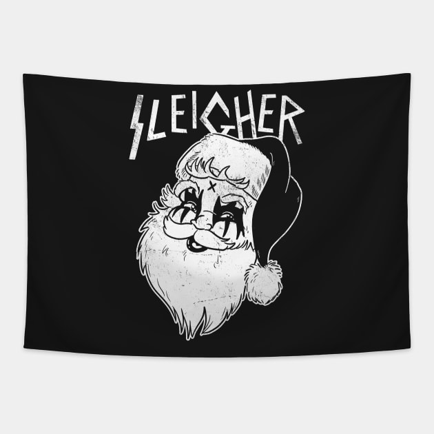 Sleigher Black Metal Santa Clause Tapestry by APSketches