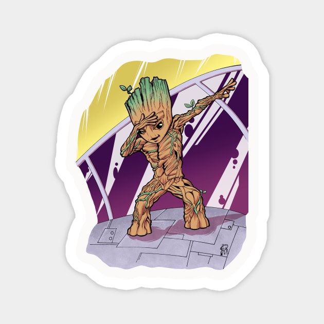 Baby Groot Dabs Magnet by MentalPablum