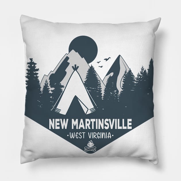 New Martinsville West Virginia Mountain Sight Pillow by HomeSpirit