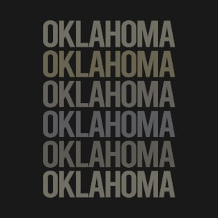 Gray Text Art Oklahoma T-Shirt