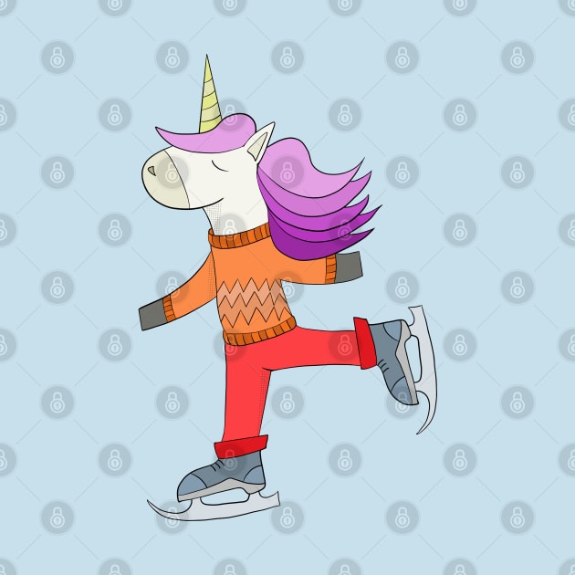 Unicorn skating in winter by DiegoCarvalho