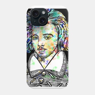 CHRISTOPHER MARLOWE watercolor and ink portrait Phone Case