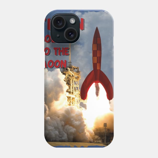 Tintin goes to the Moon Phone Case by CrawfordFlemingDesigns