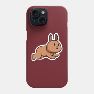 Cute Baby Rabbit Jumping Cartoon Sticker vector illustration. Animal nature icon concept. Funny furry white hares, Easter bunnies jumping sticker vector design with shadow. Phone Case