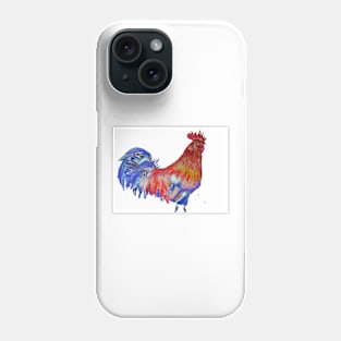 Rooster Watercolor Painting Phone Case