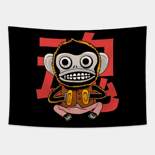 Ghost Monkey Tapestry by ppmid