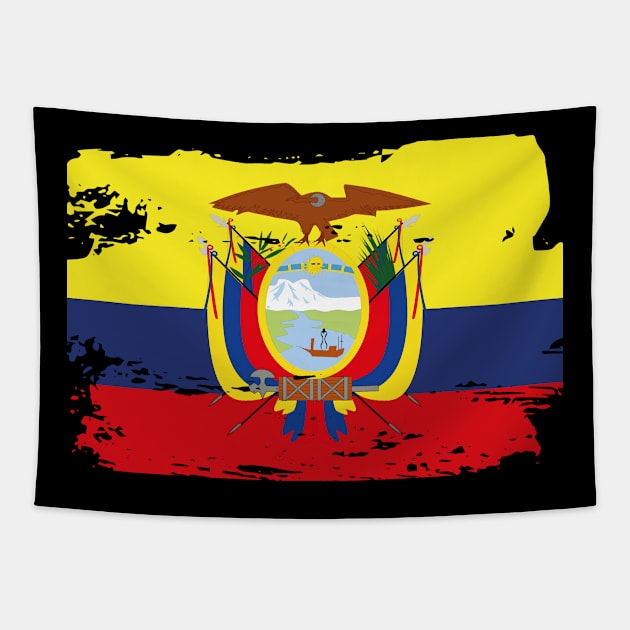 Official Ecuador Flag Ecuadorean Country Pride Vintage Tapestry by HeroGifts