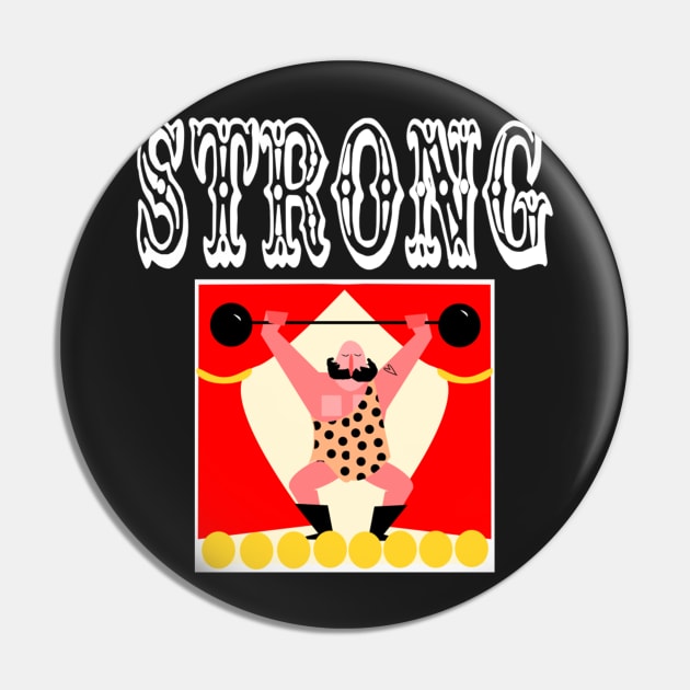 Strong Man Pin by krisevansart