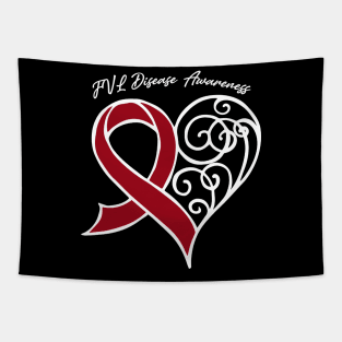 FVL Disease Awareness Heart Ribbon Gift Valentines Day - In This Family Nobody Fights Alone Tapestry