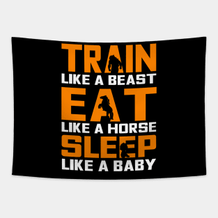 Train Eat Sleep - For Gym & Fitness Tapestry