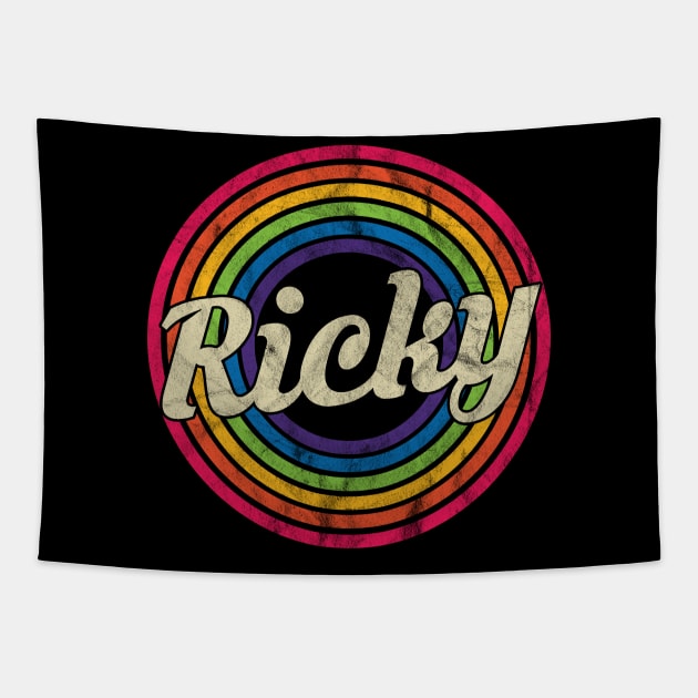 Ricky - Retro Rainbow Faded-Style Tapestry by MaydenArt