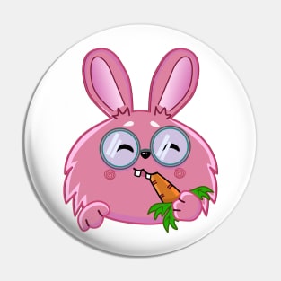 pink rabbit with glasses Pin