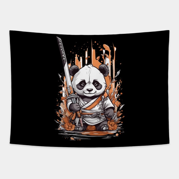 kawaii panda ninja Tapestry by Suldaan Style