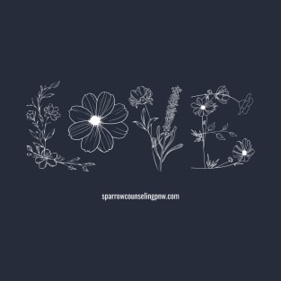 Flower Love (white letters) T-Shirt