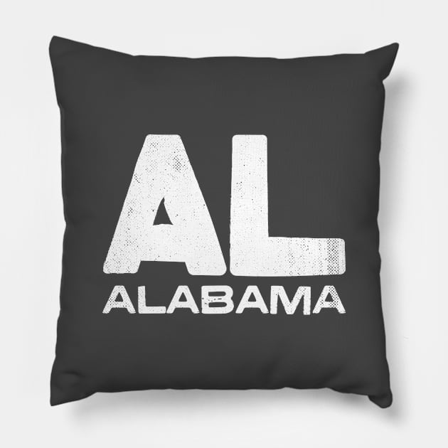 AL Alabama State Vintage Typography Pillow by Commykaze