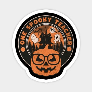 One Spooky Teacher Vintage Halloween Magnet