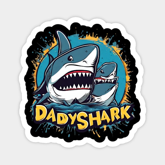 Daddy-shark Magnet by Jhontee