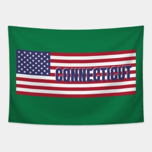 Connecticut State in American Flag Tapestry