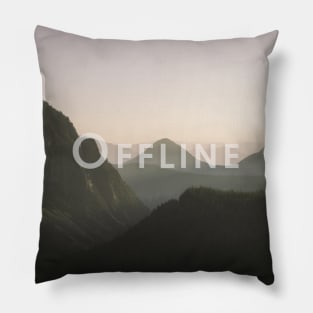 Offline; Mountain Silhouette Landscape Pillow