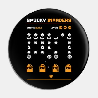 Spooky Invaders Retro Game Pin