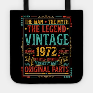 The Man The Myth The Legend Vintage 1972 50th Birthday Tote