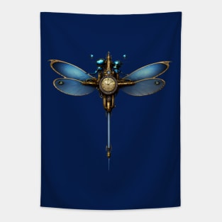 Steampunk Dragonfly Blue Tapestry