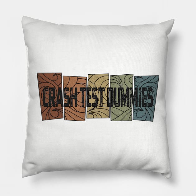 Crash Test Dummies - Retro Pattern Pillow by besomethingelse