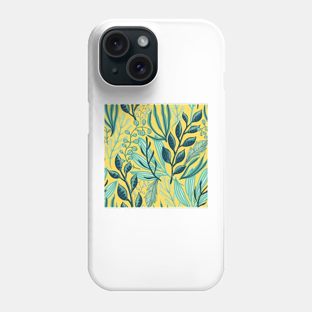 Botanical Yellow Pattern Phone Case by Alexander S.