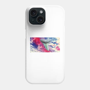 Red, White, and Blue Shark Tooth Fossil Paint Swirl Print Phone Case