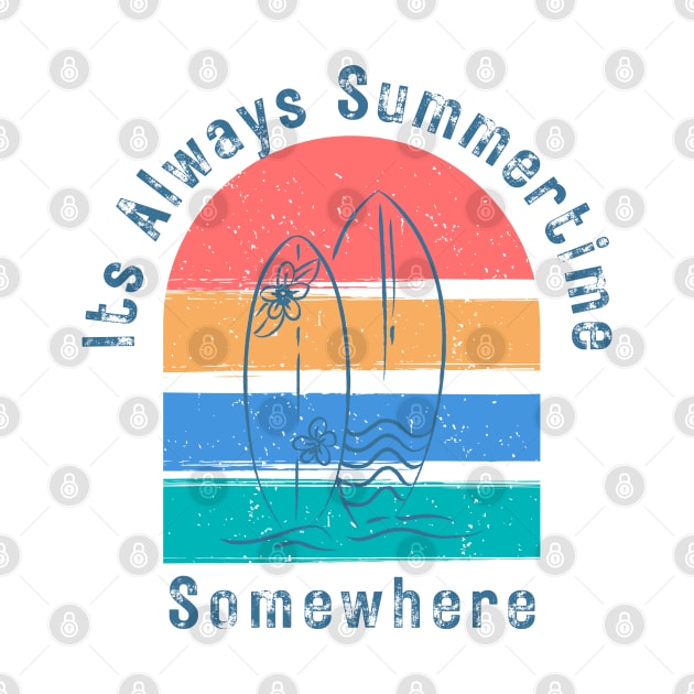 It's Always Summertime, Somewhere. Fun Time. Fun Summer, Beach, Sand, Surf Design. by That Cheeky Tee