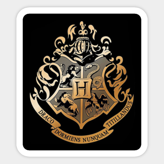 hogwarts logo harry potter sticker teepublic uk