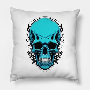 Blue Skull Head Pillow