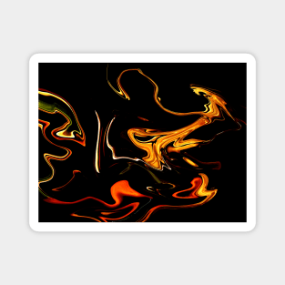 Lingering Ember - Digital Liquid Paint Swirls Magnet