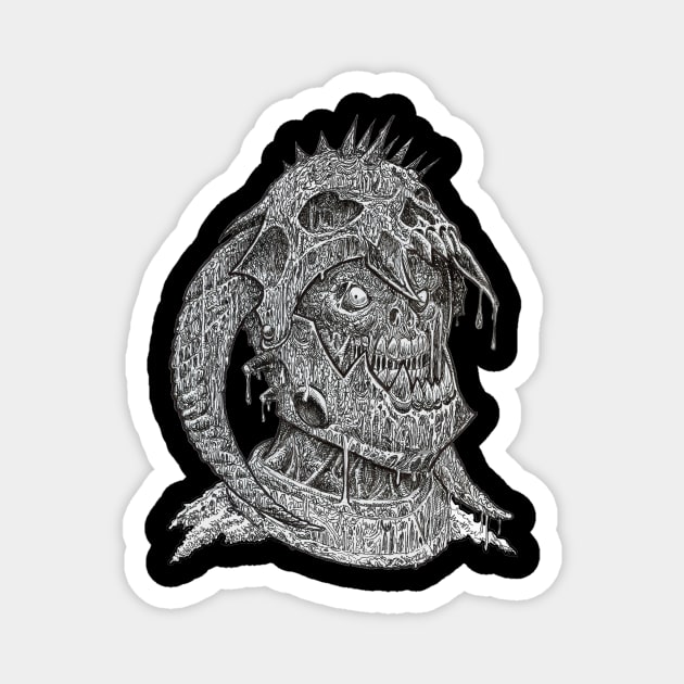 Zombie Skull Warrior #16 Magnet by rsacchetto