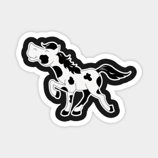 Black and White Paint Pinto Horse Magnet
