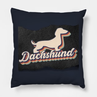 Dachshund on Black Leather Look Pillow