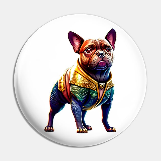 Frenchie in Oceanic Heroic Attire Version 4 Pin by fur-niche