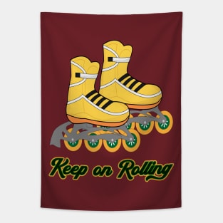 Yellow Roller Skates Tapestry