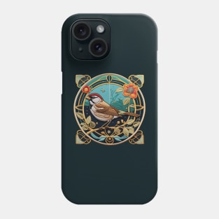 Sparrow Embroidered Patch with Accents Phone Case