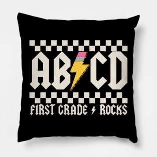 Abcd First Grade Rocks Pencil Lightning Pillow